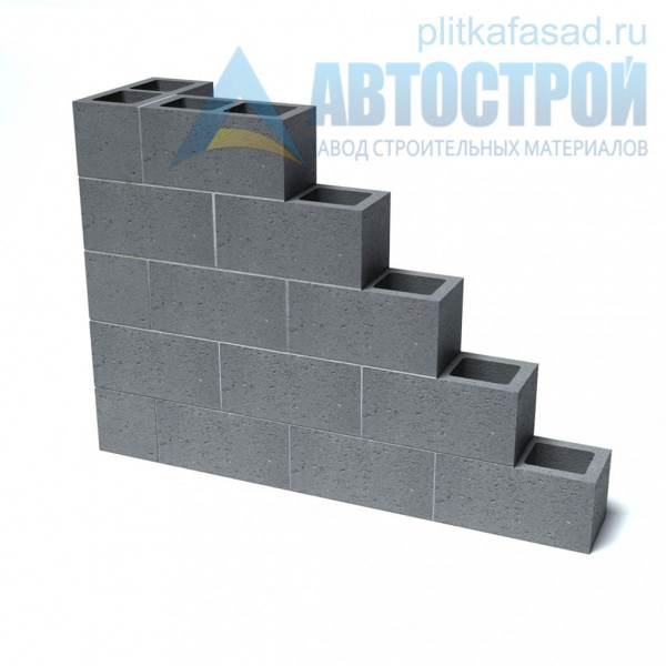 Блок бетонный стеновой 190x190x390 мм пустотелый А-Строй в Подольске по низкой цене