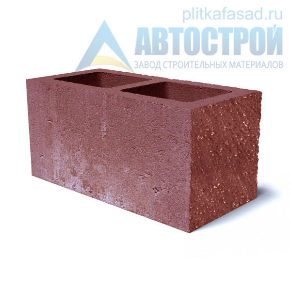 Блок облицовочный фасадный угловой двухпустотный 190х188х390 мм  красный А-Строй в Подольске по низкой цене