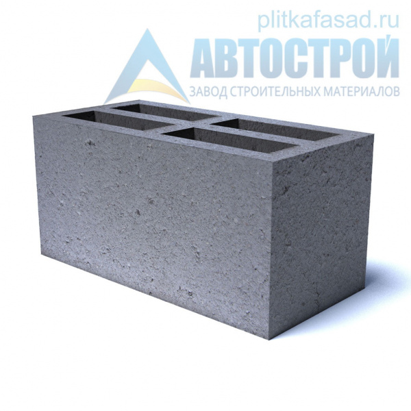 Блок бетонный стеновой 190×190(188)x390 мм четырехщелевой А-Строй в Подольске по низкой цене