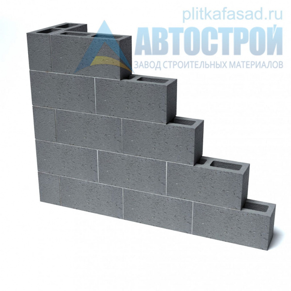 Блок керамзито­бетонный для перегородок 120х190(188)х390 мм пустотелый  А-Строй в Подольске по низкой цене
